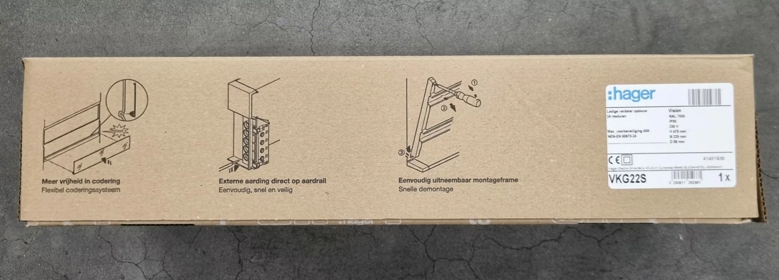 Hager lege groepenkast VKG22S, doos